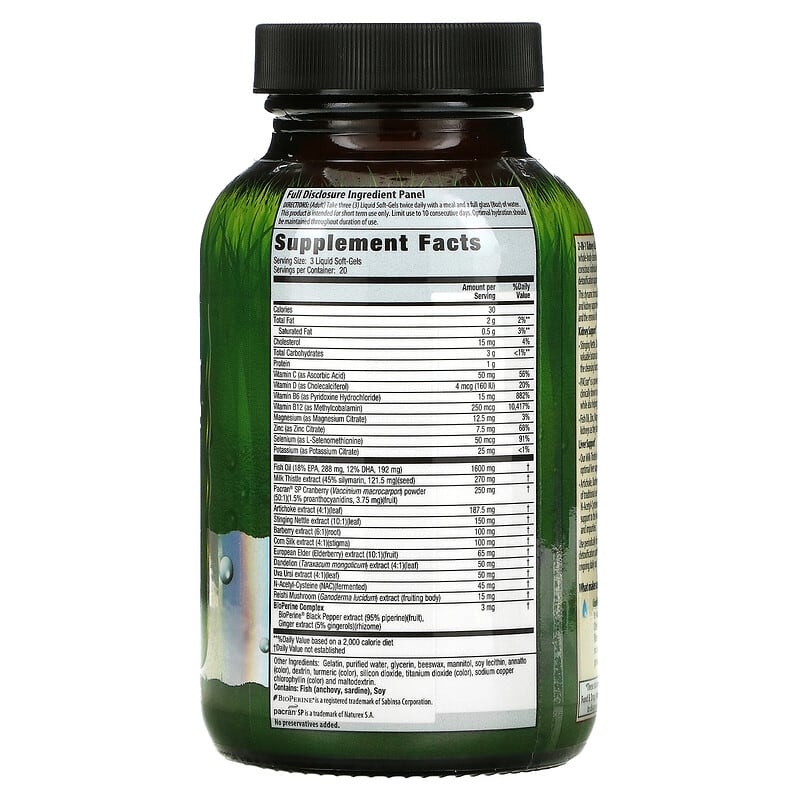 Irwin Naturals, 2 in 1 Kidney & Liver Super Cleanse, 60 Liquid Soft-Gels 710363594572