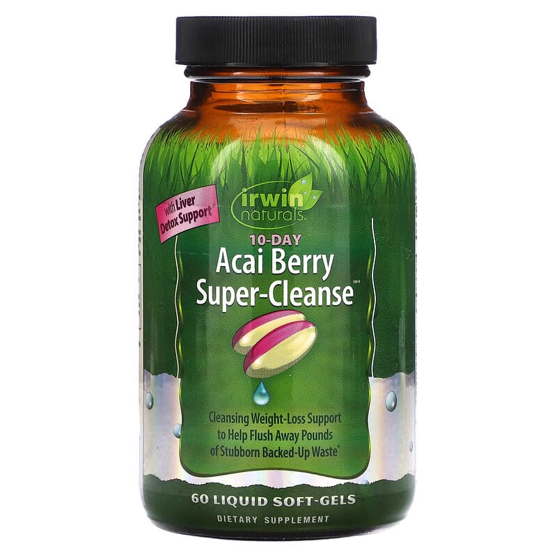 Irwin Naturals Acai Berry Super-Cleanse 60 Liquid Soft-Gels 840081405475
