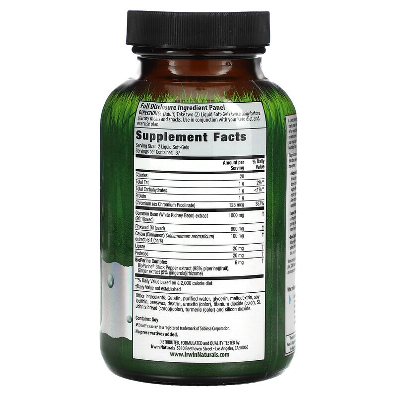 Irwin Naturals, Carb Neutralizer Starch-Blocker, 75 Liquid Soft-Gels 710363598587