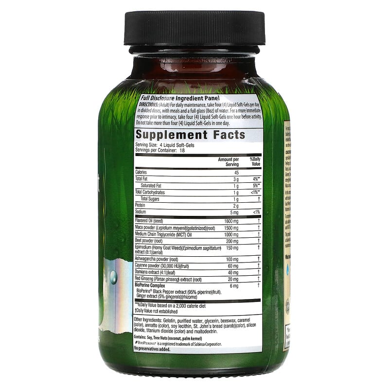 Irwin Naturals, Concentrated Maca Root and Ashwagandha, 75 Liquid Soft-Gels 710363592059