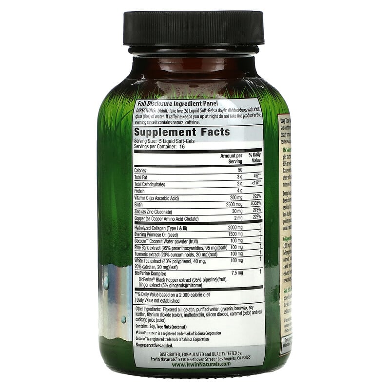 Irwin Naturals, Deep Tissue Collagen-Pure, 80 Liquid Soft-Gels 710363579869