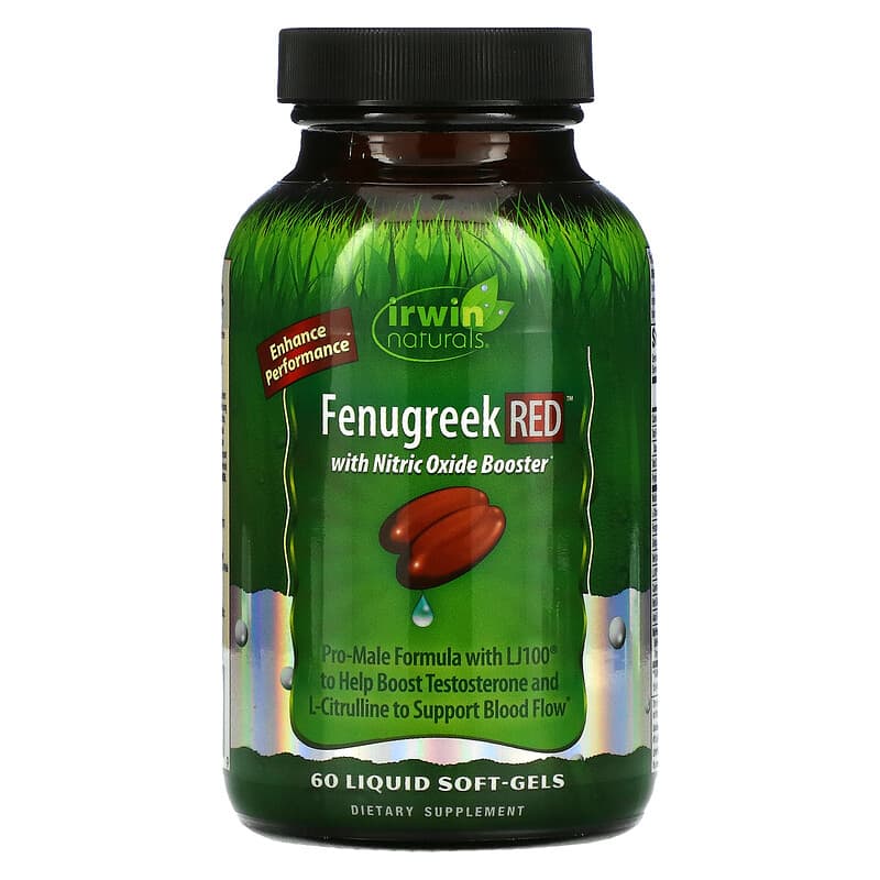 Irwin Naturals Fenugreek RED With Nitric Oxide Booster 60 Liquid Softgels 840081403259