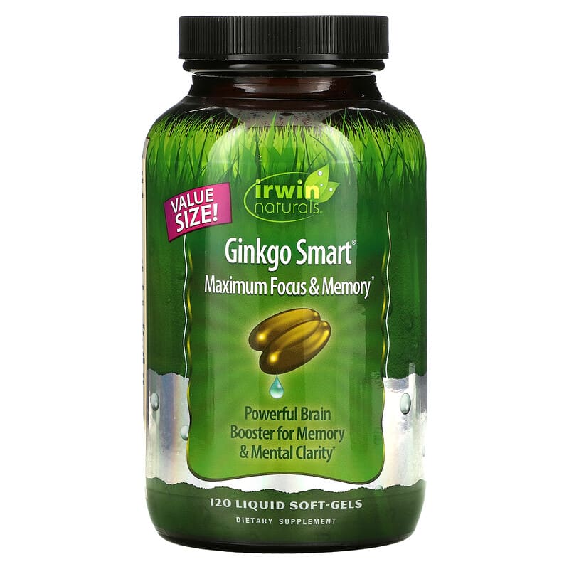 Irwin Naturals Ginkgo Smart Maximum Focus & Memory 120 Liquid Soft-Gels 710363578268