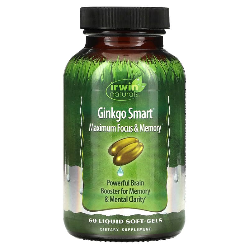 Irwin Naturals Ginkgo Smart Maximum Focus & Memory 60 Liquid Soft-Gels 710363262372