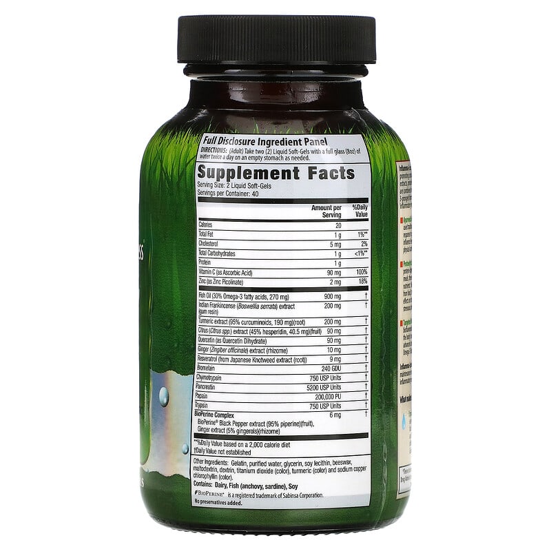 Irwin Naturals, Inflamma-Less, 80 Liquid Soft-Gels 710363568191