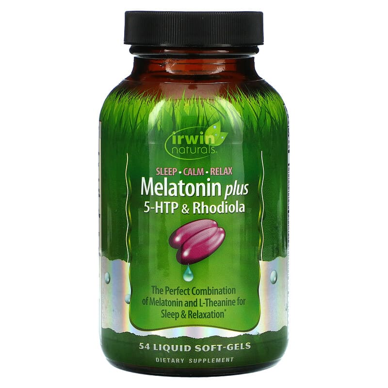 Irwin Naturals Melatonin Plus 5-HTP & Rhodiola 54 Liquid Soft-Gels 710363591939