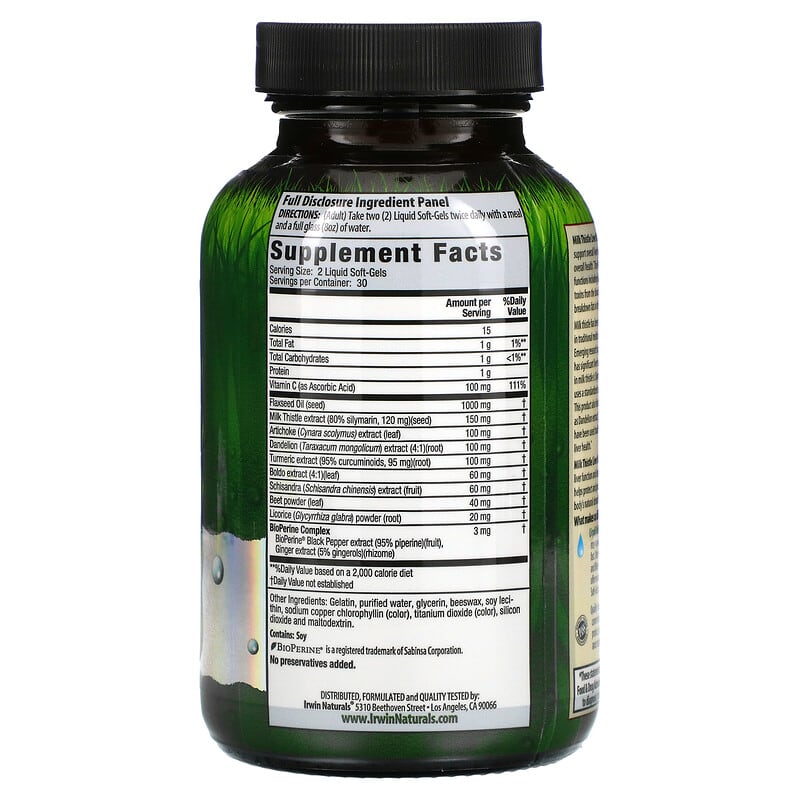 Irwin Naturals, Milk Thistle Liver Detox, 60 Liquid Soft-Gels 710363585495