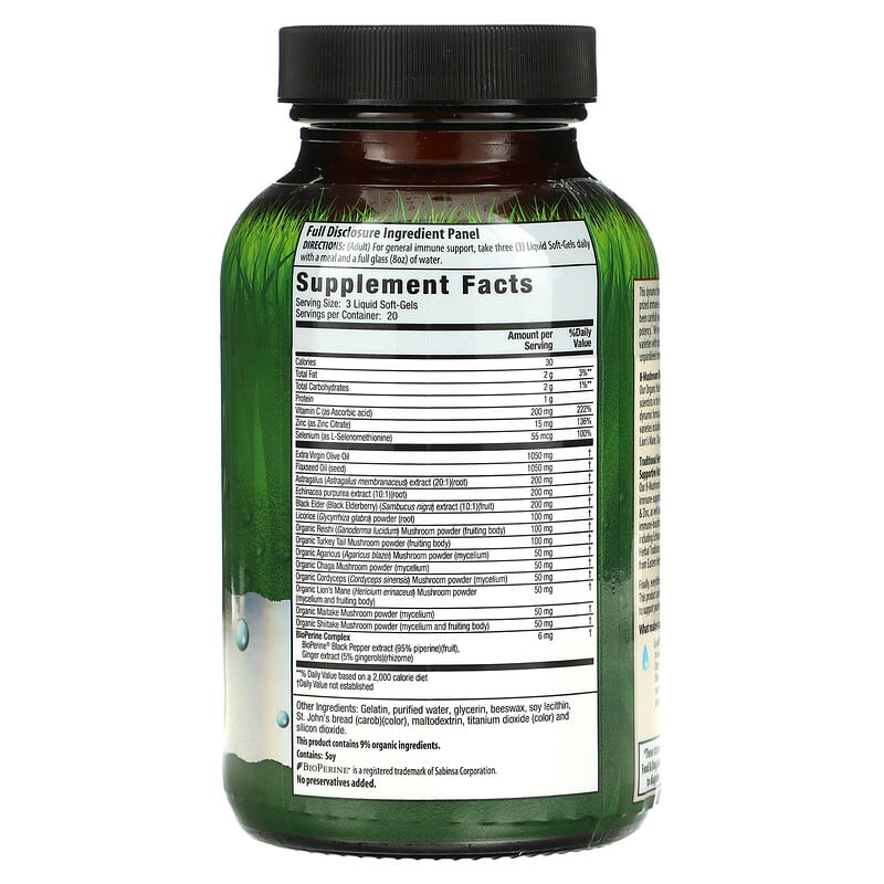 Irwin Naturals, Pure Defense Mushroom-8, Immune Support, 60 Liquid Soft-Gels 710363597153