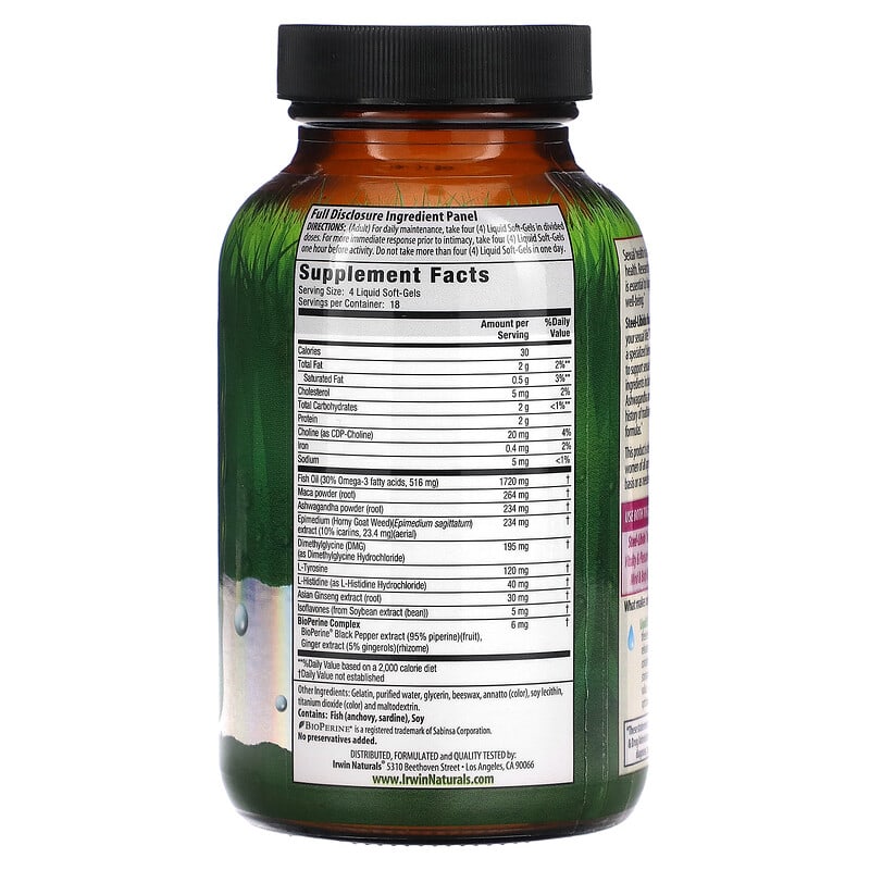 Irwin Naturals, Steel-Libido for Women, 75 Liquid Soft-Gels 710363263225