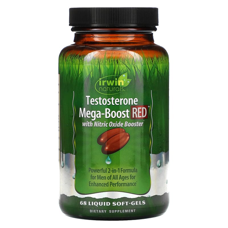 Irwin Naturals Testosterone Mega-Boost RED 68 Liquid Soft-Gels 710363594404