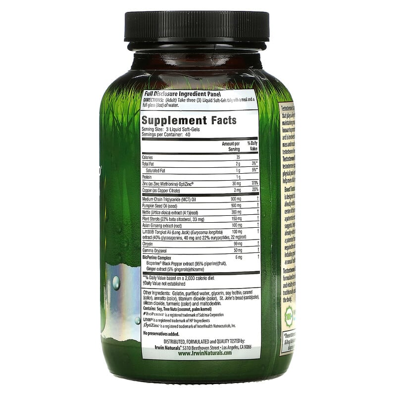 Irwin Naturals, Testosterone UP, 120 Liquid Soft-Gels 710363585280