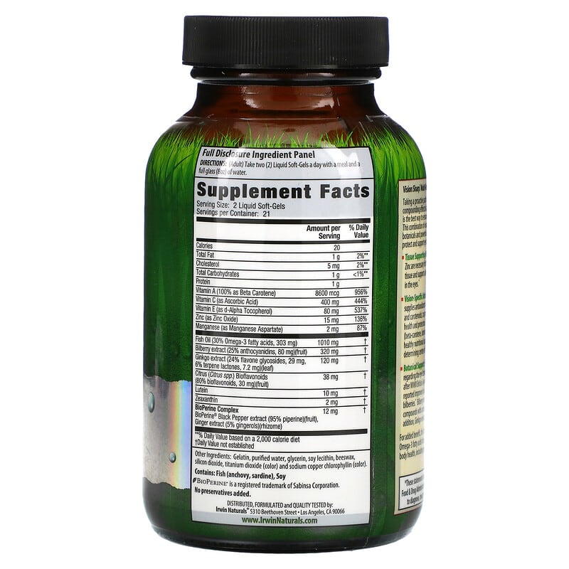 Irwin Naturals, Vision Sharp, Multi-Nutrient Eye Health, 42 Liquid Soft-Gels 710363568320