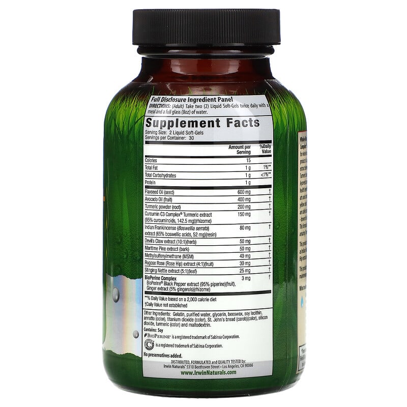 Irwin Naturals, Whole-Body Turmeric+, 60 Liquid Soft-Gels 710363586379
