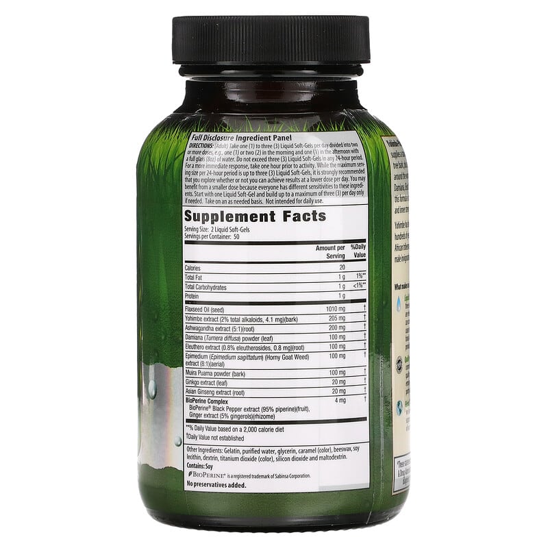 Irwin Naturals, Yohimbe-Plus, Maximum Enhancement, 100 Liquid Soft-Gels 710363262402