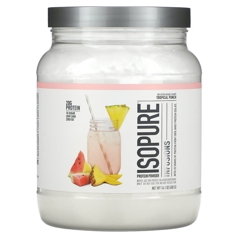 Isopure Infusions Protein Powder Tropical Punch 14.1 oz (400 g) 89094025090
