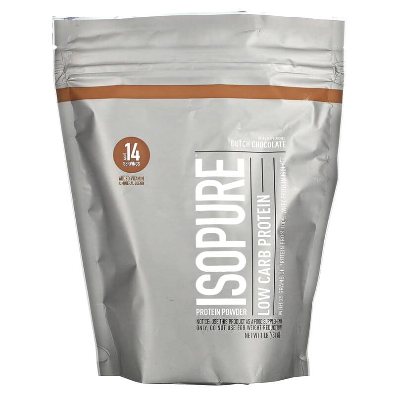 Isopure Low Carb Protein Powder Dutch Chocolate 1 lb (454 g) 89094022518