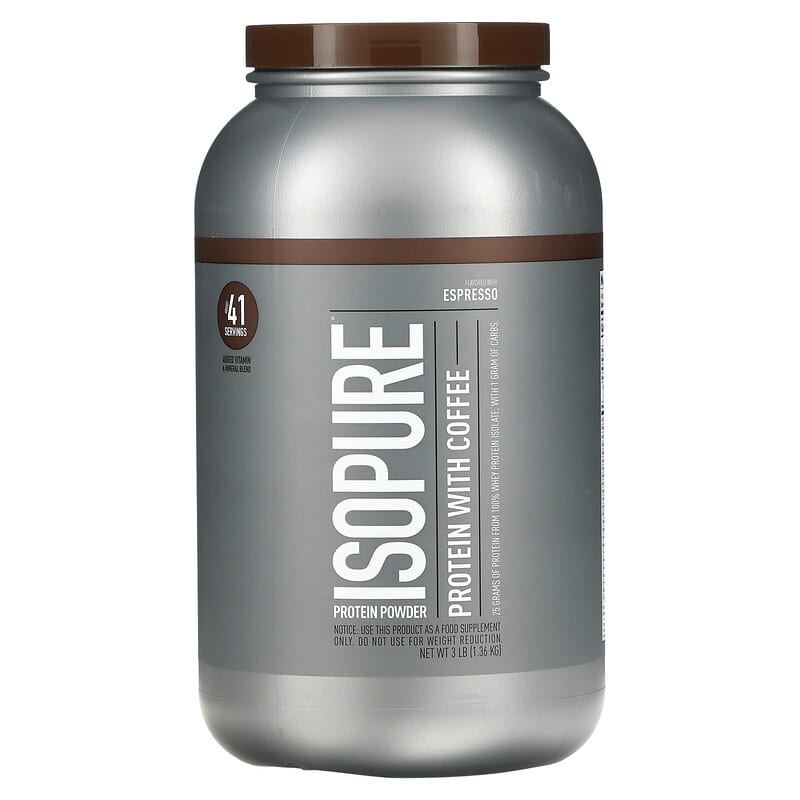 Isopure Protein Powder with Coffee Espresso 3 lb (1.36 kg) 89094022297