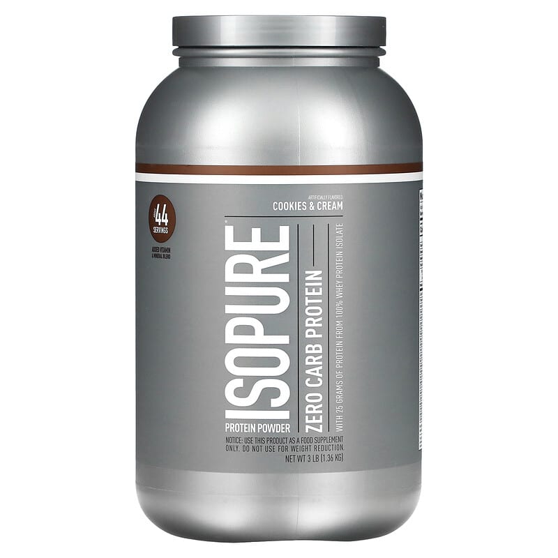 Isopure Zero Carb Protein Powder Cookies & Cream 3 lb (1.36 kg) 89094021979