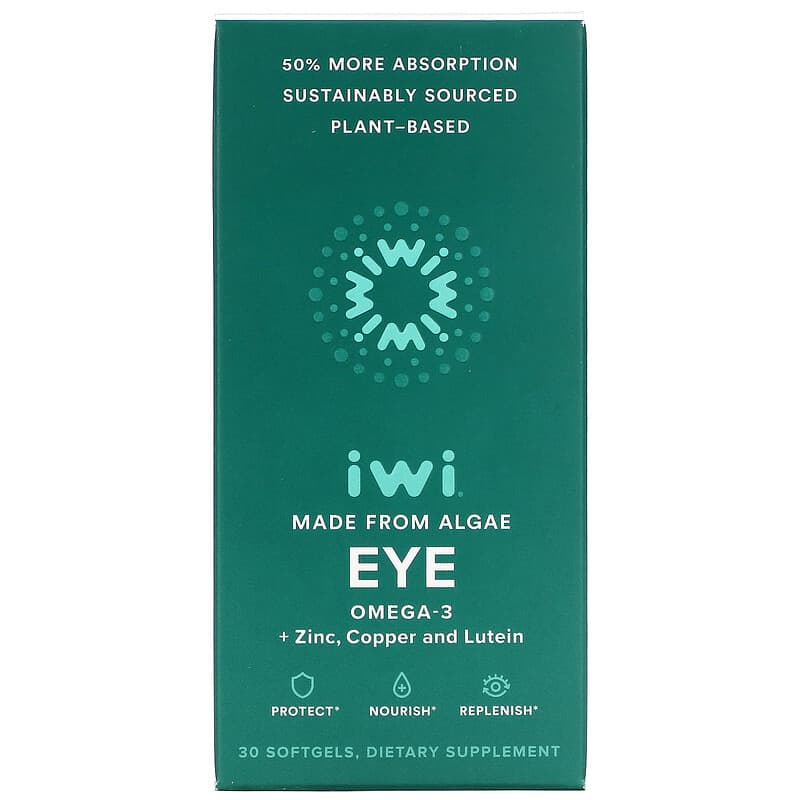 iWi Eye Omega-3 + Zinc Copper and Lutein 30 Softgels 818353020442