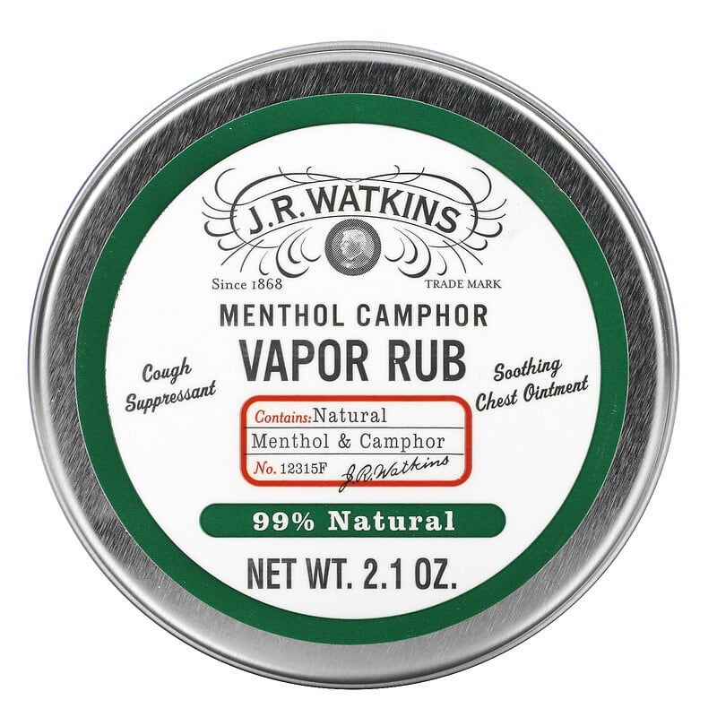 J R Watkins Menthol Camphor Vapor Rub 2.1 oz 818570008919