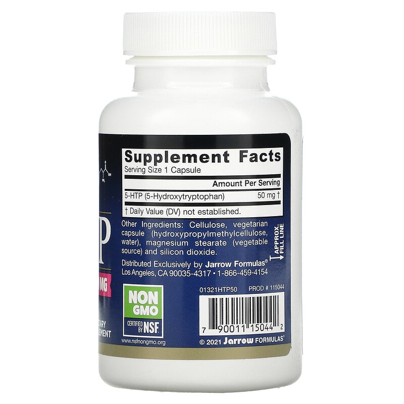 Jarrow Formulas, 5-HTP, 50 mg, 90 Veggie Caps 790011150442