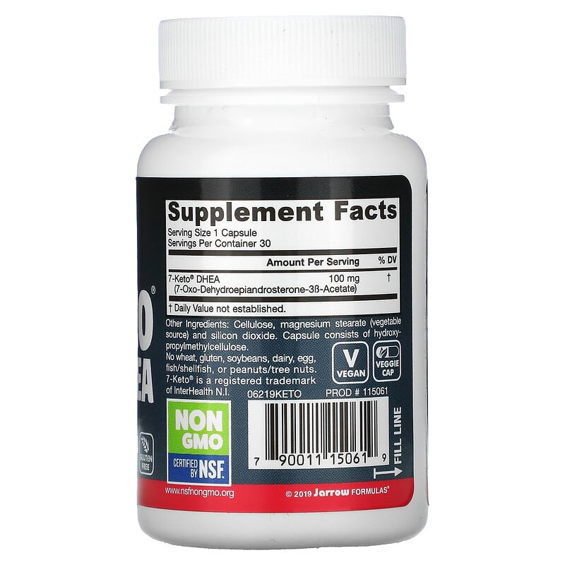 Jarrow Formulas, 7-Keto DHEA, 100 mg, 30 Veggie Caps 790011150619