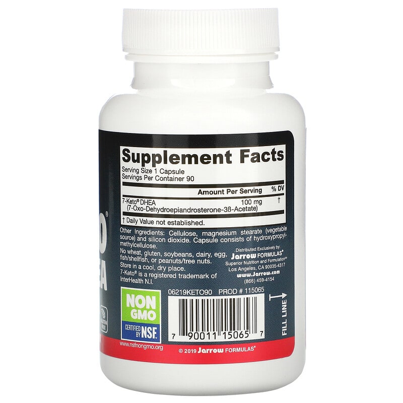 Jarrow Formulas, 7-Keto DHEA, 100 mg, 90 Veggie Caps 790011150657