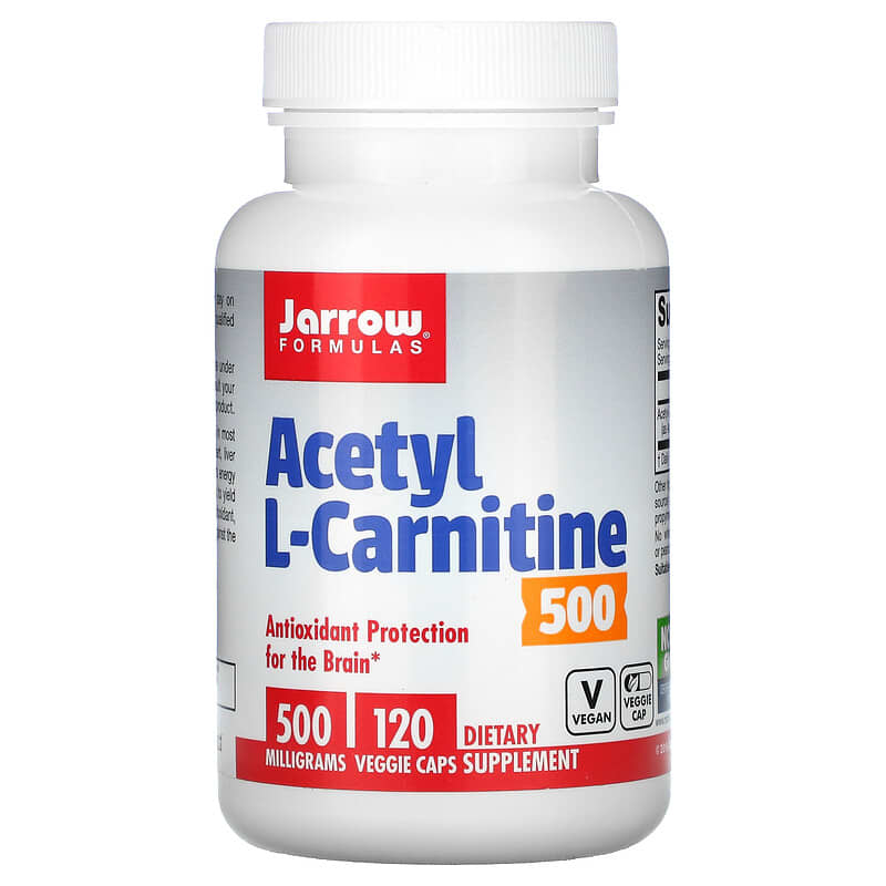 Jarrow Formulas Acetyl L-Carnitine 500 mg 120 Veggie Caps 790011150626
