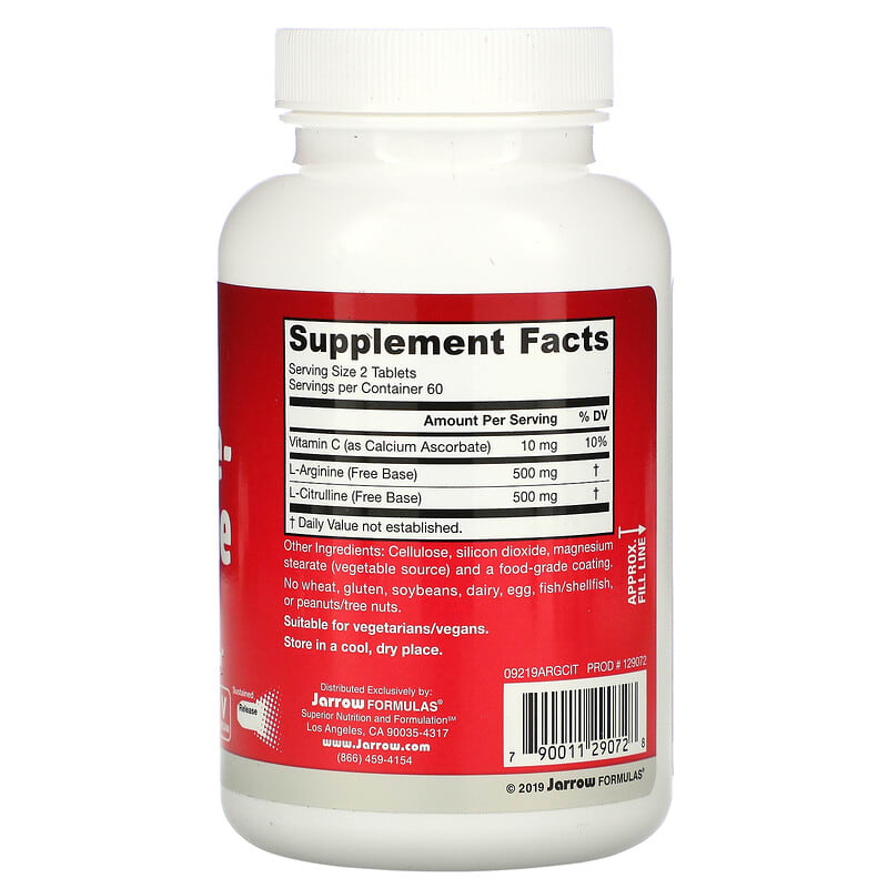 Jarrow Formulas, Arginine-Citrulline Sustain, 120 Tablets 790011290728