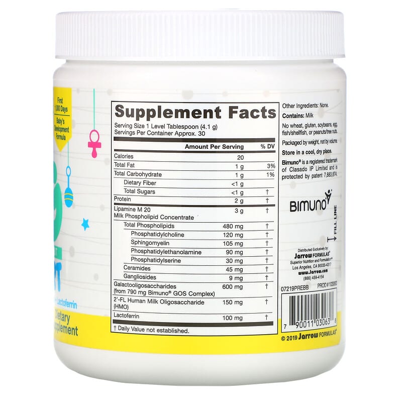 Jarrow Formulas, Baby’s Big Support Powder, 4.3 oz (123 g) 790011030638