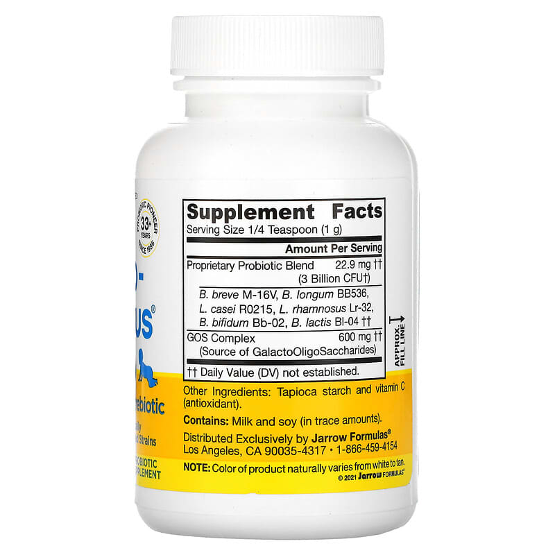Jarrow Formulas, Baby's Jarro-Dophilus, Probiotic + GOS Prebiotic Powder, 2.5 oz (71 g) 790011030133
