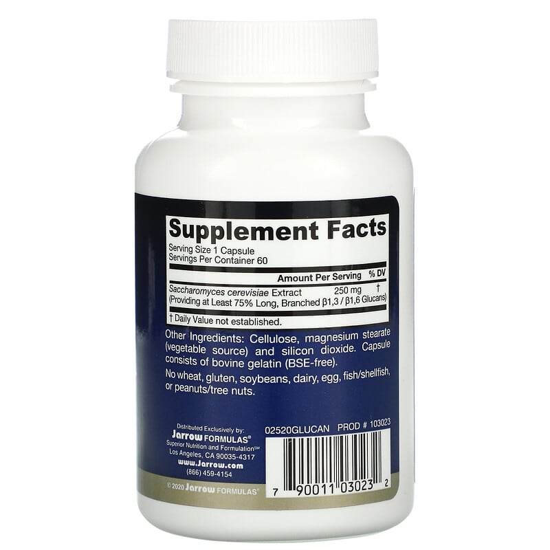 Jarrow Formulas, Beta Glucan, 60 Capsules 790011030232