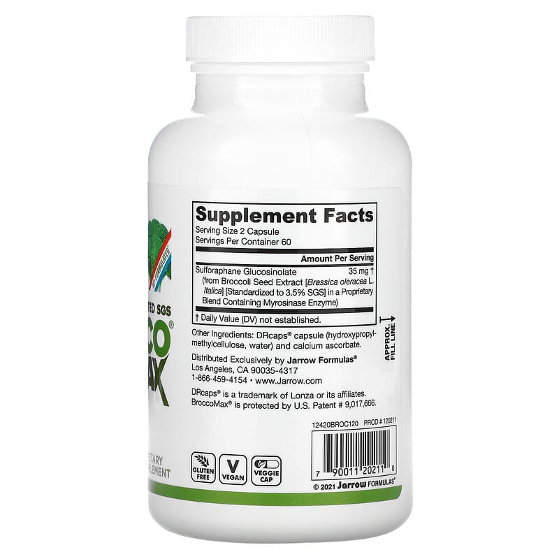 Jarrow Formulas, BroccoMax, 120 Delayed Release Veggie Caps 790011202110