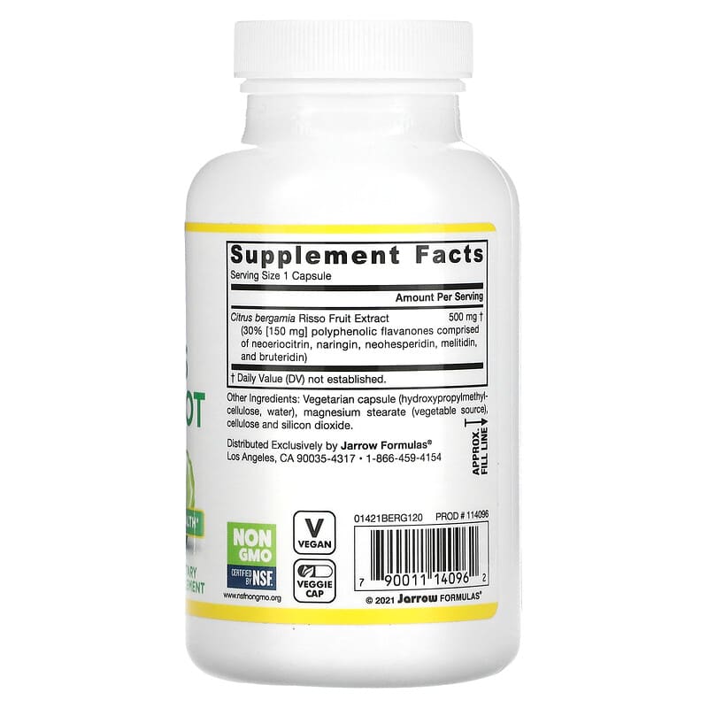 Jarrow Formulas, Citrus Bergamot, 120 Veggie Caps 790011140962