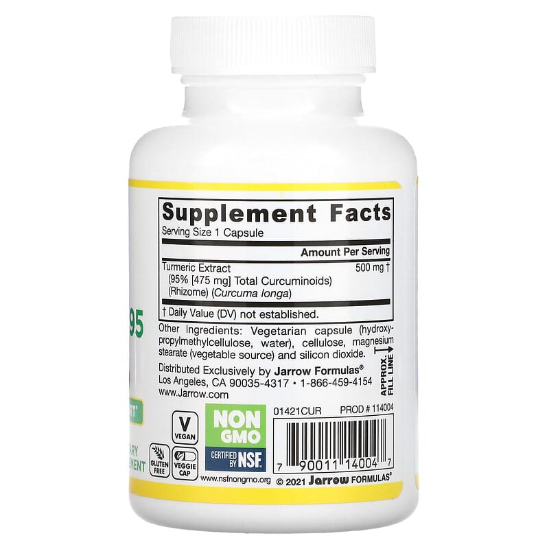 Jarrow Formulas, Curcumin 95, 60 Veggie Caps 790011140047