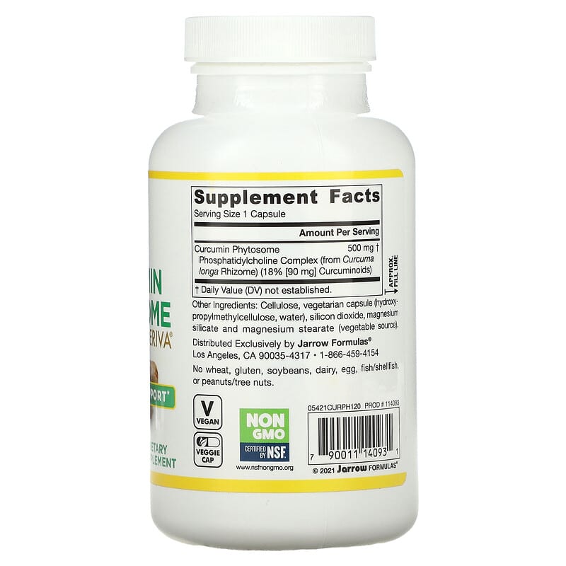 Jarrow Formulas, Curcumin Phytosome, 120 Veggie Caps 790011140931