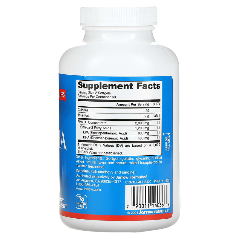 Jarrow Formulas, EPA-DHA Balance, 120 Softgels 790011160366