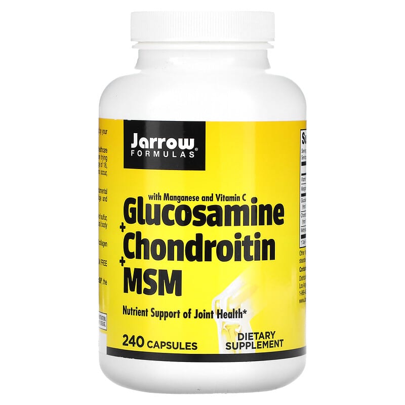 Jarrow Formulas Glucosamine + Chondroitin + MSM 240 Capsules 790011190226