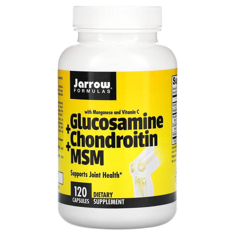 Jarrow Formulas Glucosamine + Chondroitin + MSM with Manganese and Vitamin C 120 Capsules 790011190233