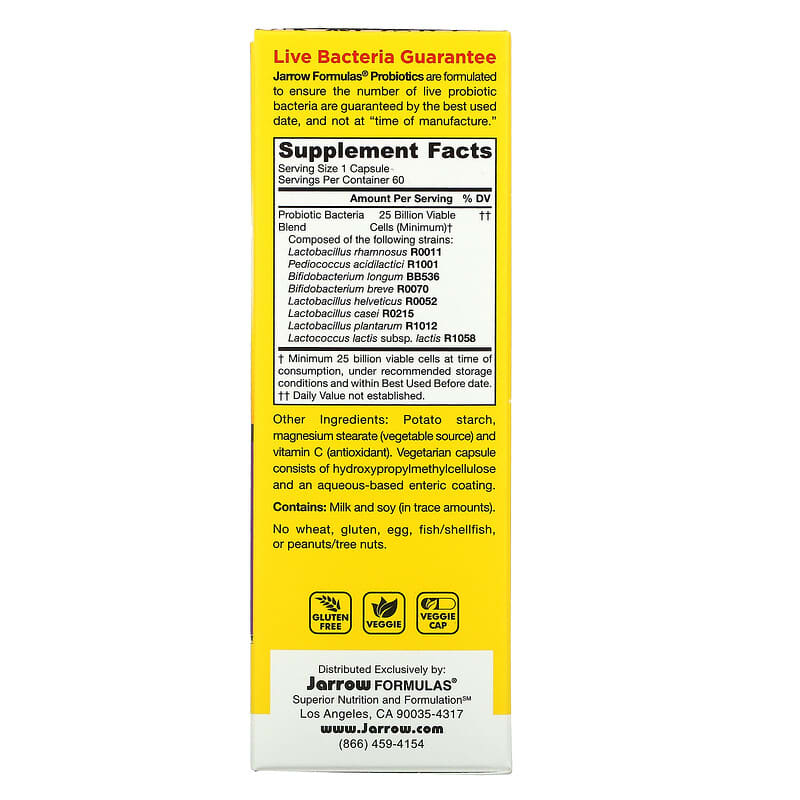 Jarrow Formulas, Jarro-Dophilus EPS, 25 Billion, 60 Enteroguard Veggie Caps 790011030430