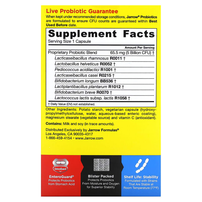 Jarrow Formulas, Jarro-Dophilus, EPS, Digestive Probiotic, 5 Billion CFU, 60 Enteroguard Veggie Caps 790011030201