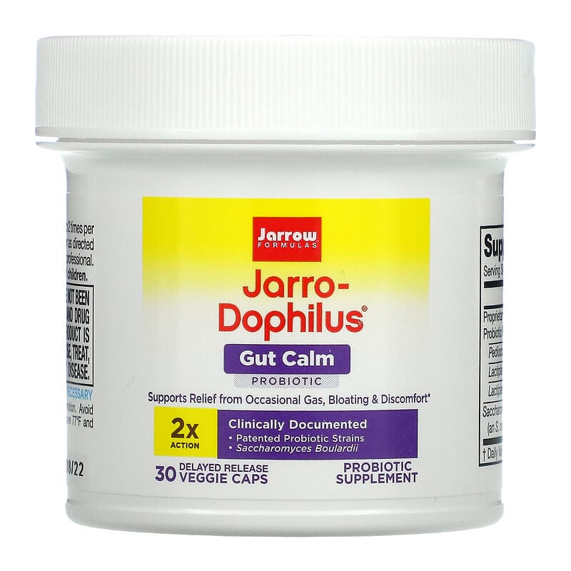 Jarrow Formulas, Jarro-Dophilus Gut Calm, 30 Delayed Release Veggie Caps 790011030775