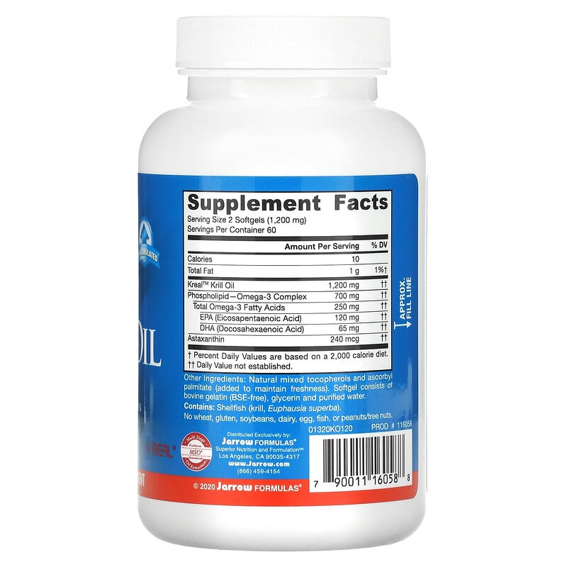 Jarrow Formulas, Krill Oil, 300 mg, 120 Softgels 790011160588