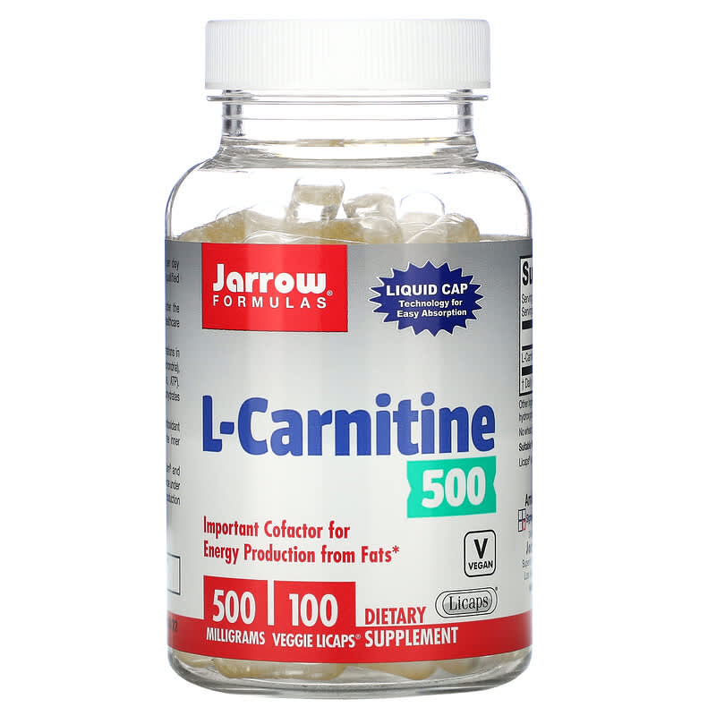 Jarrow Formulas L-Carnitine 500 500 mg 100 Veggie Licaps 790011020141