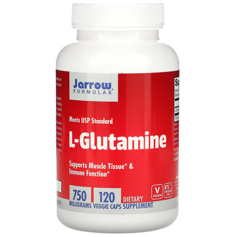 Jarrow Formulas L-Glutamine 750 mg 120 Veggie Caps 790011150121