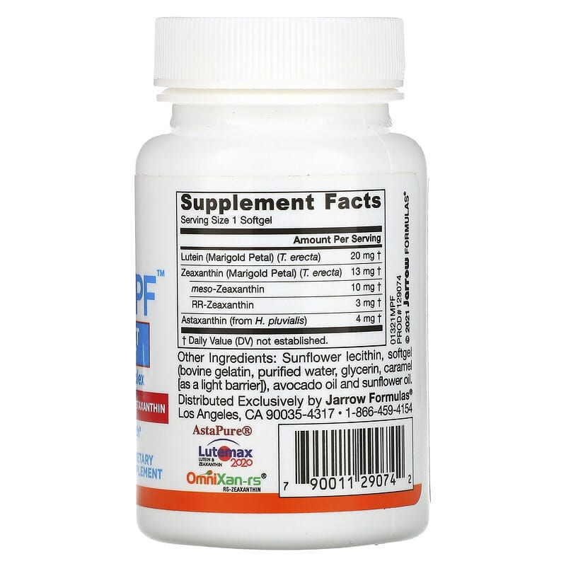 Jarrow Formulas, MaculaPF, Blue Light Protection, 30 Softgels 790011290742