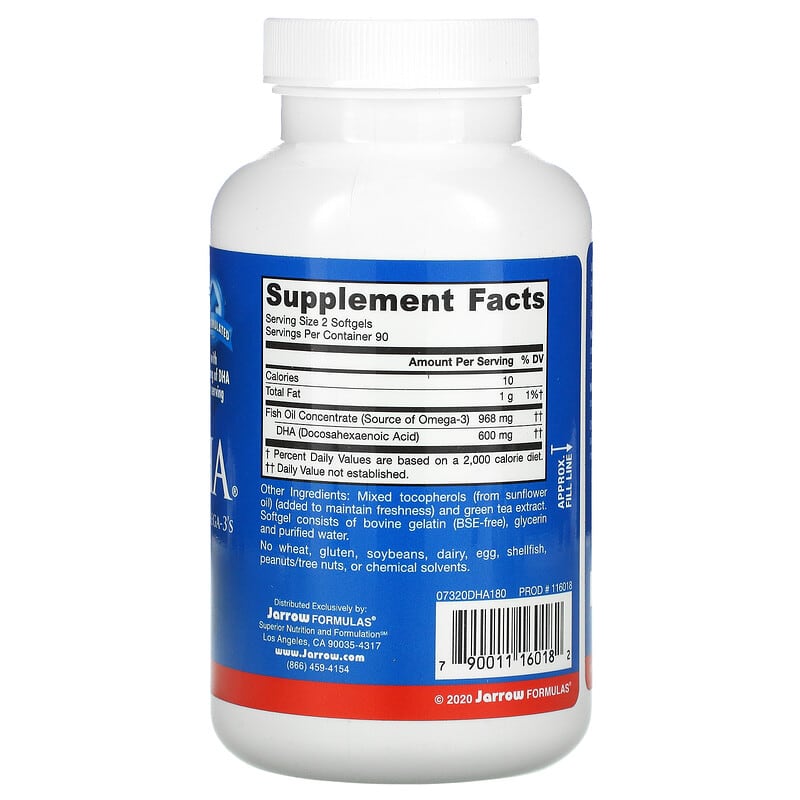 Jarrow Formulas, Max DHA, 180 Softgels 790011160182