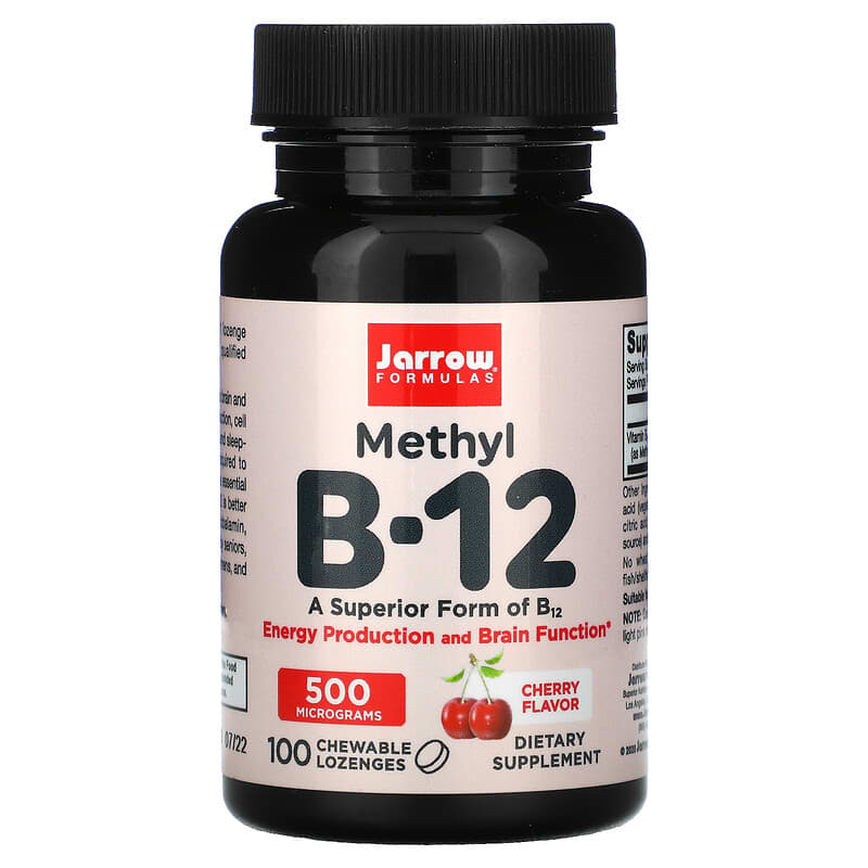 Jarrow Formulas Methyl B-12 Cherry  500 mcg 100 Chewable Lozenges 790011180159