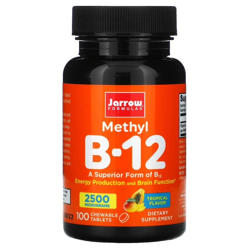 Jarrow Formulas Methyl B-12 Tropical  2,500 mcg 100 Chewable Tablets 790011180166