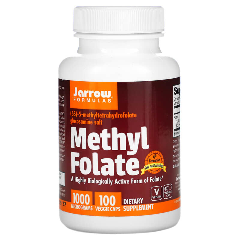 Jarrow Formulas Methyl Folate 1,000 mcg 100 Veggie Caps 790011300083